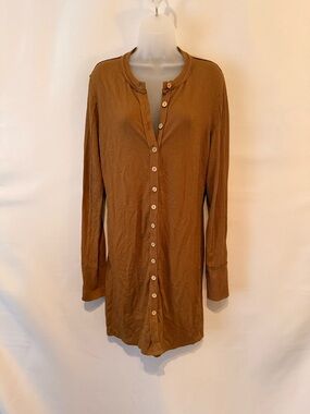 Free People Long Sleeve Button-Up Dress